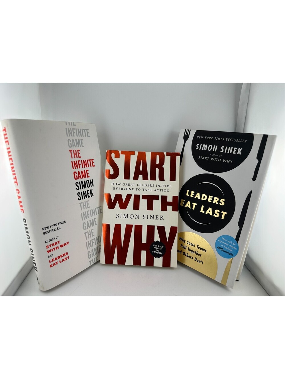 Simon Sinek SIGNED 3 Book Lot Start With Why Infinite Game